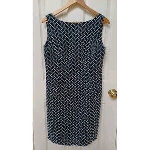 Jones New York‎ Embroidered Daisy Dress Size 10 Sheath Knee Length Sleeveless